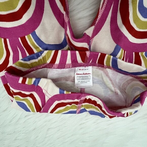 NEW Hanna Andersson Girls Rainbow Unicorn Long John PJ Pajama Set Size 3T 90 - Picture 11 of 14